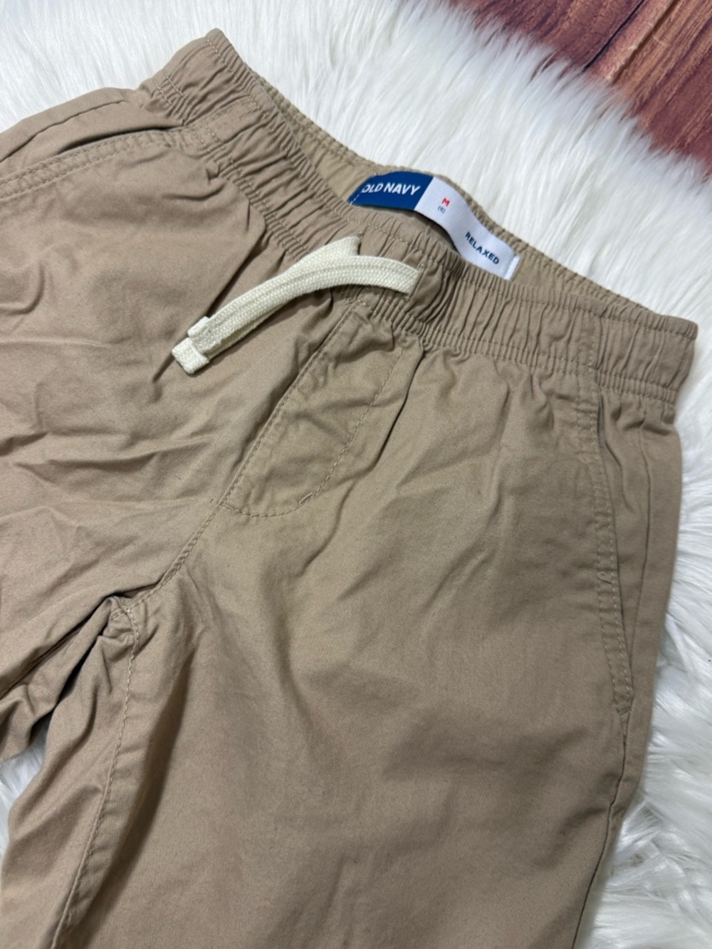 Old Navy Khaki Relaxed Fit Pull On Cotton Shorts -Boys- Size 8 (M) - Picture 8 of 14
